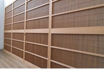レトロ建具　昭和レトロ　涼しげな和の空間づくりにおすすめな夏戸4枚セット(簾戸、御簾戸、簀戸、葭戸、夏障子、引き戸)(R-065994)