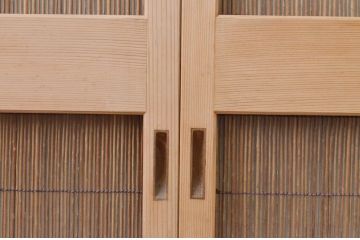 レトロ建具　昭和レトロ　涼しげな和の空間づくりにおすすめな夏戸4枚セット(簾戸、御簾戸、簀戸、葭戸、夏障子、引き戸)(R-065994)