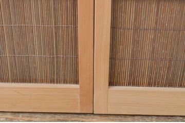 レトロ建具　昭和レトロ　涼しげな和の空間づくりにおすすめな夏戸4枚セット(簾戸、御簾戸、簀戸、葭戸、夏障子、引き戸)(R-065994)