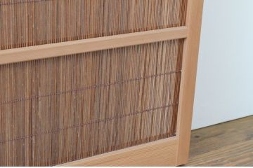 レトロ建具　昭和レトロ　涼しげな和の空間づくりにおすすめな夏戸4枚セット(簾戸、御簾戸、簀戸、葭戸、夏障子、引き戸)(R-065994)