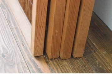 レトロ建具　昭和レトロ　涼しげな和の空間づくりにおすすめな夏戸4枚セット(簾戸、御簾戸、簀戸、葭戸、夏障子、引き戸)(R-065994)