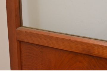 アンティーク建具　大正ロマン　上品な色合いとくっきりした木目が目を引くガラス戸4枚セット(引き戸)(R-065996)