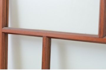 アンティーク建具　大正ロマン　上品な色合いとくっきりした木目が目を引くガラス戸2枚セット(引き戸)(R-065997)