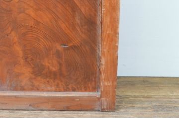 アンティーク建具　大正ロマン　上品な色合いとくっきりした木目が目を引くガラス戸2枚セット(引き戸)(R-065997)