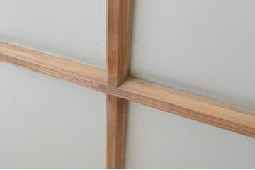 アンティーク建具　大正ロマン　古い木味が魅力のガラス窓2枚セット(ガラス戸、引き戸)(R-065999)