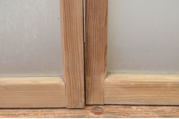 アンティーク建具　大正ロマン　古い木味が魅力のガラス窓2枚セット(ガラス戸、引き戸)(R-065999)