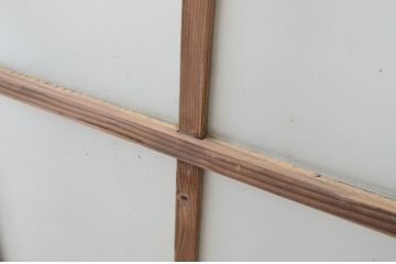 アンティーク建具　大正ロマン　古い木味が魅力のガラス窓2枚セット(ガラス戸、引き戸)(R-065999)