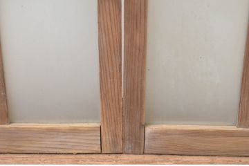 アンティーク建具　大正ロマン　古い木味が魅力のガラス窓2枚セット(ガラス戸、引き戸)(R-065999)