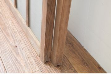 アンティーク建具　大正ロマン　古い木味が魅力のガラス窓2枚セット(ガラス戸、引き戸)(R-065999)