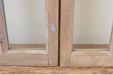 アンティーク建具　大正ロマンの雰囲気香る左右合わせのガラス窓1対(一対、2枚セット、引き戸、ガラス戸)(R-066000)