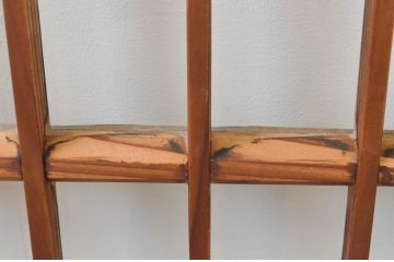 アンティーク建具　レトロな空間演出におすすめ!格子入りのガラス窓2枚セット(引き戸、ガラス戸)(R-066001)