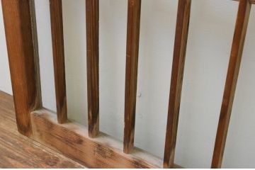 アンティーク建具　レトロな空間演出におすすめ!格子入りのガラス窓2枚セット(引き戸、ガラス戸)(R-066001)