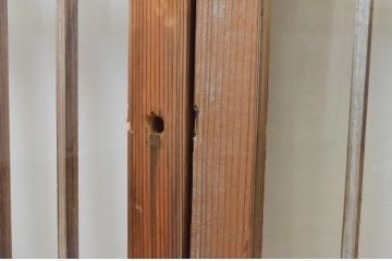 アンティーク建具　レトロな空間演出におすすめ!格子入りのガラス窓2枚セット(引き戸、ガラス戸)(R-066001)