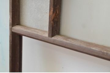 アンティーク建具　大正ロマン　ノスタルジックな雰囲気を醸し出すガラス窓2枚セット(引き戸、ガラス戸)(R-066003)
