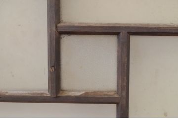 アンティーク建具　大正ロマン　ノスタルジックな雰囲気を醸し出すガラス窓2枚セット(引き戸、ガラス戸)(R-066003)