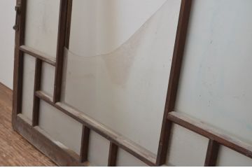 アンティーク建具　大正ロマン　ノスタルジックな雰囲気を醸し出すガラス窓2枚セット(引き戸、ガラス戸)(R-066003)