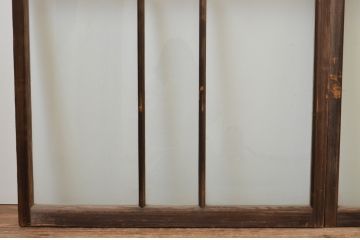 アンティーク建具　大正ロマン　懐かしい雰囲気のガラス窓2枚セット(引き戸、ガラス戸)(R-066004)