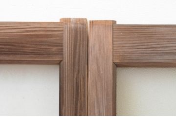アンティーク建具　大正ロマン　懐かしい雰囲気のガラス窓2枚セット(引き戸、ガラス戸)(R-066004)