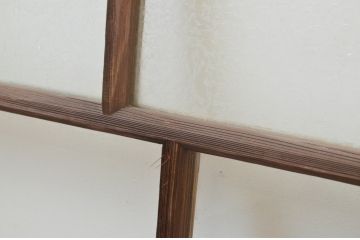 アンティーク建具　大正ロマン　懐かしい雰囲気のガラス窓2枚セット(引き戸、ガラス戸)(R-066004)