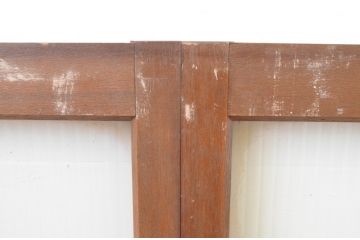 アンティーク建具　レトロな雰囲気が魅力的!!シンプルなデザインのモールガラス窓4枚セット(ガラス戸、引き戸)(R-066006)