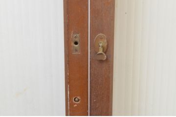 アンティーク建具　レトロな雰囲気が魅力的!!シンプルなデザインのモールガラス窓4枚セット(ガラス戸、引き戸)(R-066006)