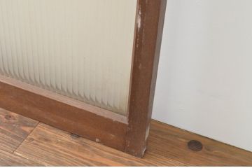 アンティーク建具　レトロな雰囲気が魅力的!!シンプルなデザインのモールガラス窓4枚セット(ガラス戸、引き戸)(R-066006)