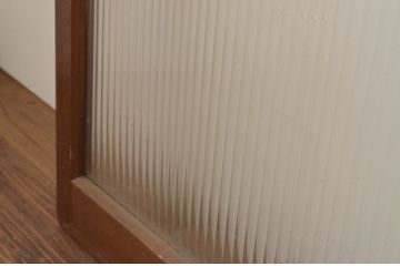 アンティーク建具　レトロな雰囲気が魅力的!!シンプルなデザインのモールガラス窓4枚セット(ガラス戸、引き戸)(R-066006)