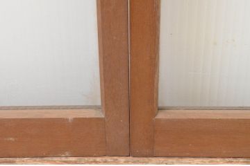 アンティーク建具　レトロな雰囲気が魅力的!!シンプルなデザインのモールガラス窓4枚セット(ガラス戸、引き戸)(R-066006)