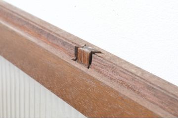 アンティーク建具　レトロな雰囲気が魅力的!!シンプルなデザインのモールガラス戸3枚セット(窓、引き戸)(R-066007)
