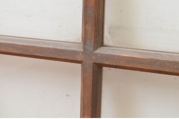アンティーク建具　古い木味が魅力のガラス戸2枚セット(引き戸、窓)(R-066008)