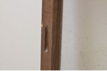 アンティーク建具　シンプルなデザインが魅力のガラス戸2枚セット(引き戸、格子戸、窓)(R-066009)