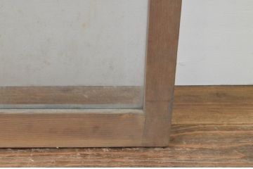 アンティーク建具　シンプルなデザインが魅力のガラス戸2枚セット(引き戸、格子戸、窓)(R-066009)