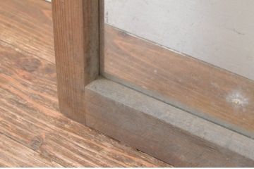 アンティーク建具　経年による風合いが味わい深いガラス窓2枚セット(ガラス戸、引き戸、格子戸)(R-066010)