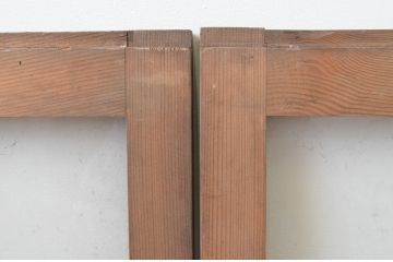 アンティーク建具　経年による風合いが味わい深いガラス窓2枚セット(ガラス戸、引き戸、格子戸)(R-066010)