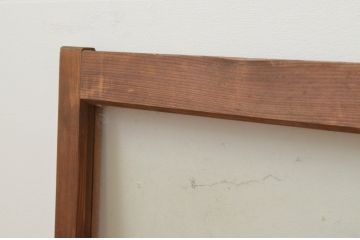 アンティーク建具　レトロな雰囲気が魅力のガラス窓2枚セット(引き戸、ガラス戸)(R-066011)