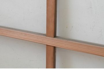 アンティーク建具　レトロな雰囲気が魅力のガラス窓2枚セット(引き戸、ガラス戸)(R-066011)