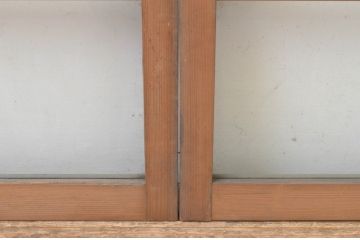 アンティーク建具　レトロな雰囲気が魅力のガラス窓2枚セット(引き戸、ガラス戸)(R-066011)