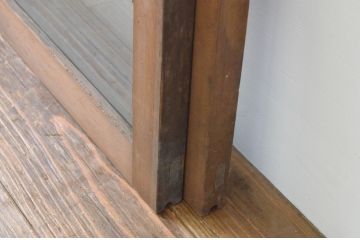 アンティーク建具　レトロな雰囲気が魅力のガラス窓2枚セット(引き戸、ガラス戸)(R-066011)
