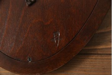 中古　美品　松本民芸家具　オーバル型の上品なデザインが魅力の壁掛けミラー(ウォールミラー、鏡)(R-066013)
