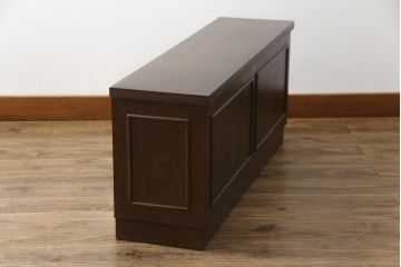 中古　特注　上蓋開きの収納付き!!シックな佇まいが魅力のローボード(ベンチチェスト、コファ、ブランケットボックス)(R-066016)