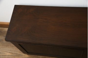 中古　特注　上蓋開きの収納付き!!シックな佇まいが魅力のローボード(ベンチチェスト、コファ、ブランケットボックス)(R-066016)