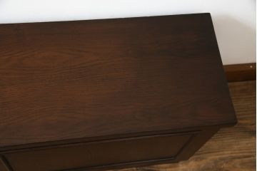 中古　特注　上蓋開きの収納付き!!シックな佇まいが魅力のローボード(ベンチチェスト、コファ、ブランケットボックス)(R-066016)
