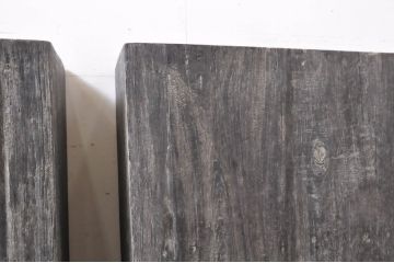 中古　希少!!　アンティーク調　総無垢材の味わい深い風合いが魅力的なボックス型コンソールテーブル2台セット(カウンターテーブル、サイドテーブル、飾り台)(R-066018)
