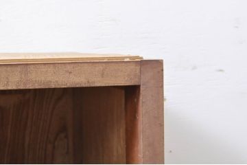 和製アンティーク　どこか懐かしい雰囲気の引き出し付きオープンシェルフ(収納棚、サイドボード、リビングボード、テレビ台、テレビボード)(R-066019)