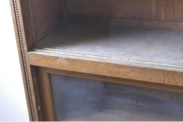 和製アンティーク　激レア品!!　超特大!!　縦横3メートル超!!　大容量の収納力が魅力のハシゴ付き特大キャビネット(書棚、本棚、ブックシェルフ、収納棚、戸棚)(R-066029)