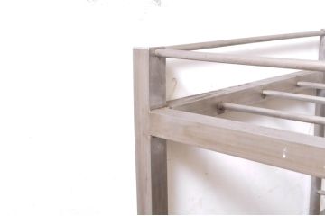 和製ビンテージ　特注　総ステンレス　収納力抜群の大型サイズ!!古い銭湯のカゴラック(飾り棚、陳列棚、収納棚、オープンラック、ヴィンテージ、店舗什器)(R-066033)