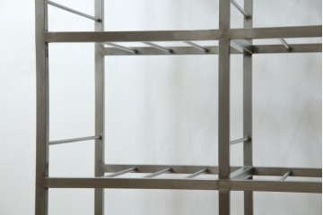 和製ヴィンテージ　特注　総ステンレス　インダストリアルな空間作りにおすすめ!!古い銭湯のカゴラック　(R-066034)