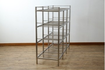 和製ヴィンテージ　特注　総ステンレス　インダストリアルな空間作りにおすすめ!!古い銭湯のカゴラック　(R-066034)