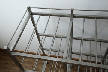 和製ヴィンテージ　特注　総ステンレス　インダストリアルな空間作りにおすすめ!!古い銭湯のカゴラック　(R-066034)