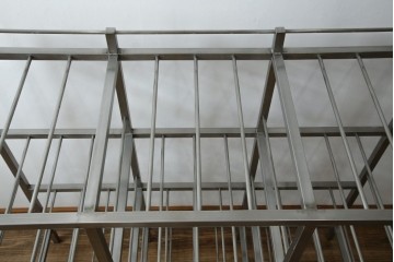 和製ヴィンテージ　特注　総ステンレス　インダストリアルな空間作りにおすすめ!!古い銭湯のカゴラック　(R-066034)